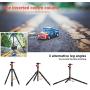 GEEKOTO 77 Tripod, Camera Tripod for DSLR, Compact Aluminum Tripod with 360 Degree Ball Head and 8kgs Load for Travel and Work