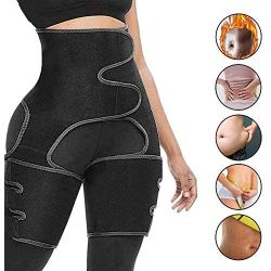 SCOBUTY Thigh Trimmer,Waist Trainer, High Waist and Thigh Trimmer,3 in 1 Weight Loss Butt Lifter Waist Trainer Shaping Slimming Support,Hips Belt Trimmer Body Shaper (Black)