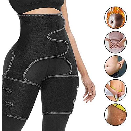 SCOBUTY Thigh Trimmer,Waist Trainer, High Waist and Thigh Trimmer,3 in 1 Weight Loss Butt Lifter Waist Trainer Shaping Slimming Support,Hips Belt Trimmer Body Shaper (Black)