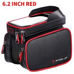 SQ Phone bagBike Frame Bag,Waterproof Bike Bag Bike Pouch,Bike Front Top Tube Touchscreen Pouch Bag with Headphone Hole,Handlebar Phone Bags for Under 6.2 Inchs Smartphone