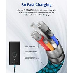 USB Type C Cable 3A Fast Charging, JSAUX(2-Pack 3.3ft+10ft) USB-A to USB-C Charge Braided Cord Compatible with Samsung Galaxy S10 S10E S9 S8 S20 Plus,Note 10 9 8,Z Flip, And Other USB C Charger(Green)