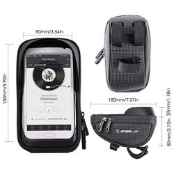 Wallfire Bike Phone Mount Bag, Bicycle Frame Bike Handlebar Bags with Waterproof Touch Screen Phone Case