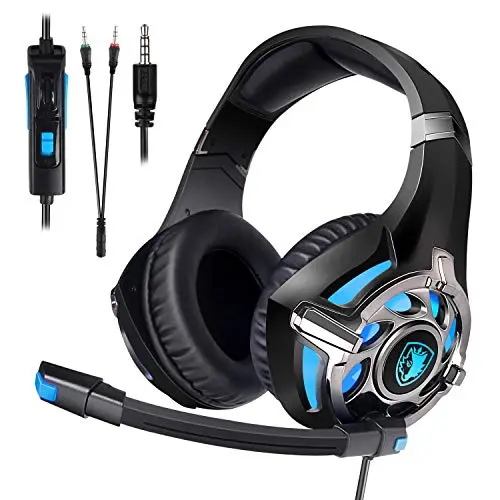 Sades SA822 Gaming Headset Over-Ear Gaming Headphone for PS4, Xbox One PC Computer Mobile Phone (Black/Blue) Sades SA822 Gaming Headset Over-Ear Gaming Headphone for PS4, Xbox One PC Computer Mobile Phone (Black/Blue)
