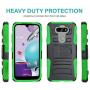 CasemartUSA Phone Case for [LG Aristo 5], [Refined Series][Green] Shockproof Protective Cover with Built-in Kickstand & Swivel Belt Clip Holster for LG Aristo 5 (T-Mobile, Metro, Sprint)