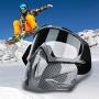 Keenso Motorcycle Goggles Mask, Unisex Outdoor Helmet Goggles Detachable Face Mask UV Protection Anti-Fog Windproof Adjustable Goggles for Motocross Riding Cycling Racing