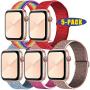 Esroyita 5 Pack Sport Band Compatible with Apple Watch 38mm 40mm 42mm 44mm,Soft Lightweight Breathable Adjustment Sport Wrist Strap Compatible with IWatch Series5/4/3/2/1