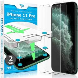 Power Theory iPhone 11 Pro Screen Protector [2-Pack] with Easy Install Kit [Premium Tempered Glass for iPhone 11Pro]