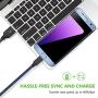 Micro USB Cable, 3Pack 6FT Android Charger Cord Long Nylon Braided Sync and Fast Charging Cables Compatible with Galaxy S6 S7 Edge, Android & Windows Smartphones and More- Blue