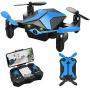 Drone for Kids - Attop Drones with Camera for Kids, AR Game Mode RC Mini Drone w/App Gravity/Voice Control/Trajectory Flight/Altitude Hold 360°Flip Kids Drone Foldable & Portable-Blue