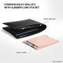 Ringke Slot Card Holder Adhesive Stick On Wallet Case Minimalist Slim Hard Premium Credit Card Cash Sleeve Compatible with Most Smartphones - Peach Pink