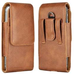 Takfox Phone Holster for Samsung Galaxy S20 S10 S10e S9 S8 S7 Edge,Note 10 Note 9 Note 8,A10e A20 A30 A50, J7 J3 Cell Phone Belt Clip Holster Premium Leather Carrying Phone Pouch w Card Holder,Brown