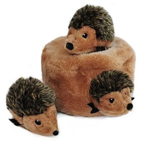 ZippyPaws - Woodland Friends Burrow, Interactive Squeaky Hide and Seek Plush Dog Toy