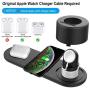 Aresh 3 in 1 Wireless Charging Station Compatible with Apple Watch Charger, Airpod/Airpods Pro iPhone SE 2020 11/11 Pro Max X XS XR 8 Wireless Charging Pad Wireless Charger 3 in 1 Stand(QC3.0 Adapter)