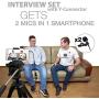Professional Grade 2 Lavalier Lapel Microphones Set for Dual Interview - Dual Lavalier Microphone - 2 Lavalier Microphone Set - Perfect as Blogging Vlogging Interview Microphone for iPhone 6, 7, 8, X