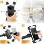 CHYBFU Bike Phone Mount, Bicycle Phone Holder with 4 Telescopic Clamp Arms for Super Stability 360° Rotation Bicycle Phone Mount/Bike Cell Phone Holder for iPhone & Android Between 4.5 to 7.2 inches