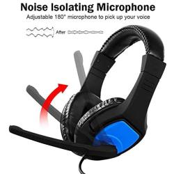Headset for Nintendo Switch, STOGA Gaming Headset Noise Cancelling 3.5mm Wired Adjustable Over-Ear,Headset with Microphone,Volume Control Headphone Compatible with PS4/PC/Mobile Blue