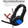 Headset for Nintendo Switch, STOGA Gaming Headset Noise Cancelling 3.5mm Wired Adjustable Over-Ear,Headset with Microphone,Volume Control Headphone Compatible with PS4/PC/Mobile Blue
