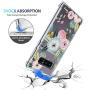Galaxy Note 8 Case for Girls Women Clear with Pink Flowers Floral Pattern Design Shockproof Protective Cell Phone Cover for Samsung Galaxy Note 8 6.3 Inch Silicone Slim Fit Cute Bumper Skin for Teens