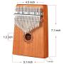 Kalimba 17 Keys Thumb Piano with Study Instruction and Tune Hammer, Finger Piano Christmas Gift for Music Fans Kids Adults