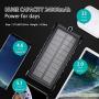 Portable Solar Charger, BEARTWO 24000mAh Solar Power Bank Panel Charger with 2 USB Outputs External Battery Pack High-Speed & Capacity Solar Phone Charger for Camping Outdoor for iOS Android (Black)