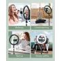 ESR 10” Selfie Ring Light with Tripod Stand & Phone Holder, Dimmable Beauty Ring Light for Vlogs, Selfies, Makeup, Livestreaming, Videos, and Photography [Compatible with iPhone & Android]