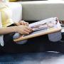 Lap Desk - Fits up to 17 inches Laptop Desk, Built in Mouse Pad & Wrist Pad for Notebook, MacBook, Tablet, Laptop Stand with Tablet, Pen & Phone Holder (Wood Grain)