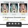 8" Selfie Ring Light with Extendable Tripod Stand & Cell Phone Holder for Live Stream Makeup - GLCON Dimmable LED Camera Ringlight for YouTube Video Tiktok Photography - Ring Light for iPhone Android