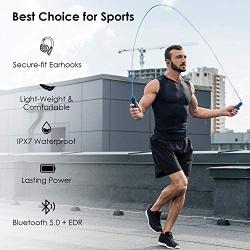 Muzili Bluetooth Earbuds with Charging Case for 36hrs Long Playtime, True Wireless Earbuds with Over-Ear Earhooks for Running, Rope Skipping, Yoga, IPX7 Waterproof, Deep Bass Earphone with Mic, Black