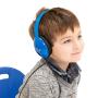 Egghead Heavy-Duty Kids Headphones w/Tangle-Free Fabric Cord (Pack of 10) Blue