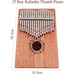 Kalimba 17 Key Thumb Piano, Easy to Learn Portable Musical Instrument Gifts for Kids Adult Beginners with Tuning Hammer and Study Instruction Mbira, Wood Finger Piano