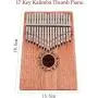 Kalimba 17 Key Thumb Piano, Easy to Learn Portable Musical Instrument Gifts for Kids Adult Beginners with Tuning Hammer and Study Instruction Mbira, Wood Finger Piano