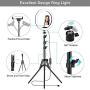 12’’ Selfie Ring Light with Tripod Stand and Phone Holder, TBJSM Dimmable LED Beauty Camera Ringlight with Extendable Phone Clip for Makeup, Photography, TikTok and YouTube Video Shooting