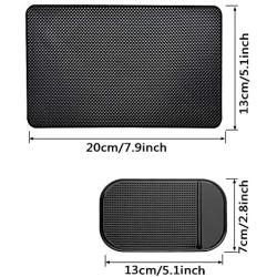 7 Pack Car Dashboard Anti-Slip Mat, 2 Sizes Heat Resistant Sticky Non-Slip Ripple Gel Latex Dash Grip Pad for Cell Phone Sunglasses Keys Coins by ACKLLR,Black