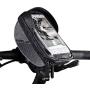 MOOZO Bike Handlebar Bag, Bike Phone Holder, Waterproof Bicycle Top Tube Pouch Pannier Cycling Frame Bags Bike Phone Mount Stand for iPhone Xs MAX XR X 8 7 6 6S Plus Samsung LG Smartphones Below 6