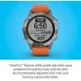 Garmin Fenix 6 Sapphire Titanium with Orange Band, Premium Multisport GPS Watch (010-02158-13) and Texel 10,000mAh Portable Battery Pack, Wall and Car Charger Bundle