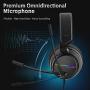 Jeecoo Stereo Gaming Headset for PS4, Xbox One S - Noise Cancelling Over Ear Headphones with Microphone - LED Light Soft Earmuffs Bass Surround Compatible with Xbox One PC Laptop Switch Games