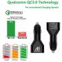 USB Car Charger, AI AIKENUO 48W Cars Adapter with Dual Ports Quick Charge 3.0, Fast Charging Auto Chargers for QC Devices, Android Phone,Samsung,iPhone,Tablets and More