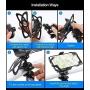 Bike Phone Mount - Universal Adjustable Cell Phone Holder for Bicycle Motorcycle Compatible with Phone Max Xr Xs X Pro 11 8 7 Plus Samsung 360°Rotation Silicone Bicycle Phone Holder