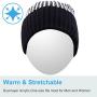 Qshell Outdoor Trendy Bluetooth Slouchy Knit Beanie Hat Cap with Stereo Headphone Headset Earphone Speaker Microphone Hands Free Talking Compatible with iPhone Samsung Android Smartphones - Black
