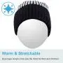 Qshell Outdoor Trendy Bluetooth Slouchy Knit Beanie Hat Cap with Stereo Headphone Headset Earphone Speaker Microphone Hands Free Talking Compatible with iPhone Samsung Android Smartphones - Black