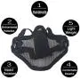 Anyoupin Airsoft Mask and Goggles Set Adjustable Metal Steel Mesh Half Face Mask with Ultra-Violet Protective Outdoor Glasses Goggles for Paintball Shooting Cosplay War Game