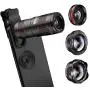 Phone Camera Lens, KNGUVTH 5 in 1 Cell Phone Lens Kit - 12X Zoom Telephoto Lens + Fisheye Lens + Super Wide Angle Lens+ Macro Lens Compatible with iPhone 11 Pro Max X XS XR/8/7/6/6s Samsung Android Phone Camera Lens, KNGUVTH 5 in 1 Cell Phone Lens Kit - 12X Zoom Telephoto Lens + Fisheye Lens + Super Wide Angle Lens+ Macro Lens Compatible with iPhone 11 Pro Max X XS XR/8/7/6/6s Samsung Android