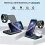 MITERV Wireless Charger, 3 in 1 Qi-Certified Fast Charging Dock Station for iPhone 11/11 Pro Max/XR/XS/X/8/8P Nightstand Mode for Apple Watch Series 5/4/3/2/1 Airpods Pro/2/1 (Black)