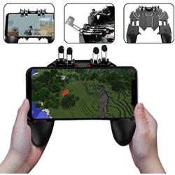 Mworld2 Mobile Game Controller with L1R1 L2R2 Triggers, Mobile Controller 6 Fingers Operation, Joystick Remote Grip for 5.5” -6.5” Android and iOS Cellphone Gamepad Accessories