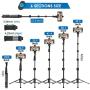 Selfie Stick Tripod, 59.5" Extendable Tripod Stand, Phone Tripod Camera Tripod with Wireless Remote Shutter for iPhone & Android, Heavy Duty Aluminum, Vlogging/Streaming/Photography/Recording