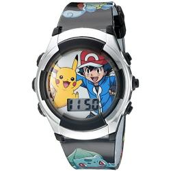 Pokémon Kids Watch with Flashing LED Lights - Kids Digital Watch with Official Pokémon Characters on the Dial, Childrens Watch with Easy Buckle Strap, Kids Digital Watch, Safe for Children