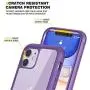 Diaclara iPhone 11 Case, Full Body Rugged Case with Built-in Touch Sensitive Anti-Scratch Screen Protector, Soft TPU Bumper Case Cover Clear Designed for iPhone 11 6.1" (Purple and Clear)
