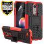 RioGree Phone Case for LG K10 2018/LG K30/LG Phoenix Plus/LG CV3 /Pro LTE/Harmony 2 Cell Phone Case, with Screen Protector Kickstand Cell Cover Skin, Red