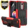 RioGree Phone Case for LG K10 2018/LG K30/LG Phoenix Plus/LG CV3 /Pro LTE/Harmony 2 Cell Phone Case, with Screen Protector Kickstand Cell Cover Skin, Red