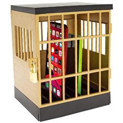 Sturdy Cell Block Cell Phone Jail with Lock and Keys,Smartphone Stand Holders Classroom Home Table Office Storage Gadget -Family Time, Party Fun Novelty Gift Idea